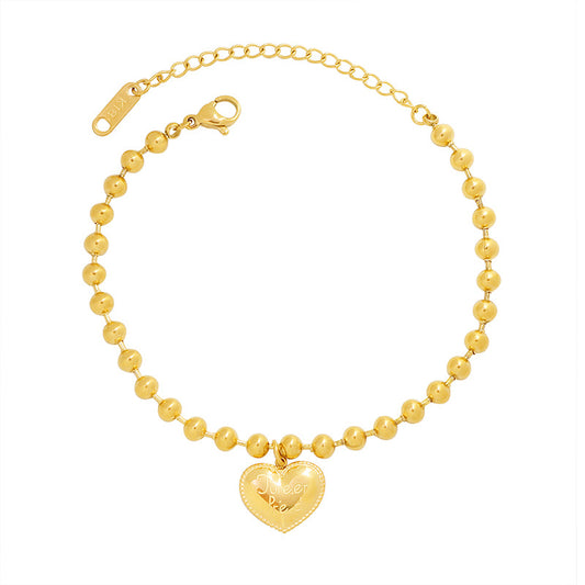Louise Beaded Bracelet with Heart Charm