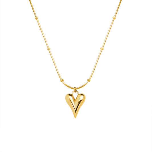 Élodie Heart Gold Pendant Necklace