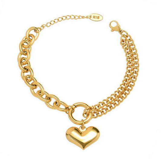 Charlotte Heart Chain Link Bracelet